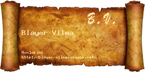 Blayer Vilma névjegykártya